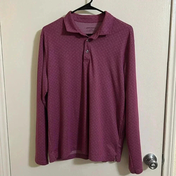 EUC Untuckit Long Sleeve Button Up Polo Large - Picture 1 of 3